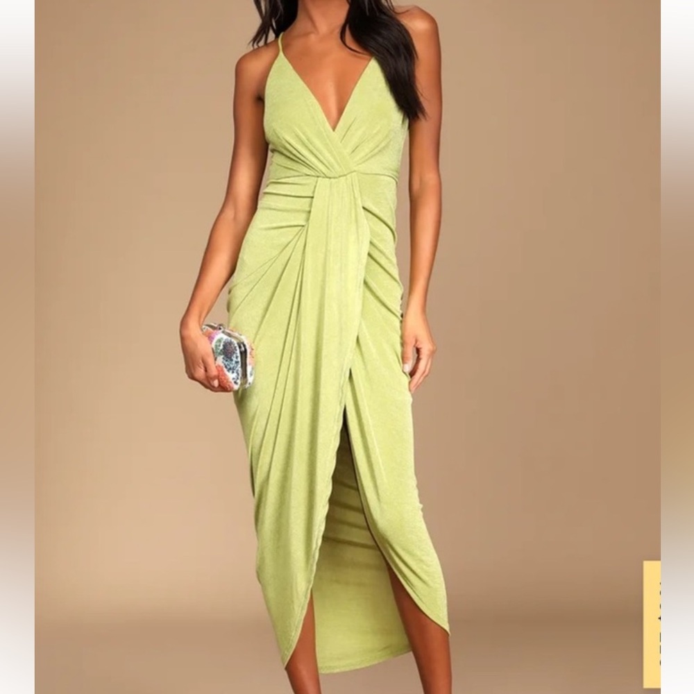 Lulu's Lime Green Midi Dress